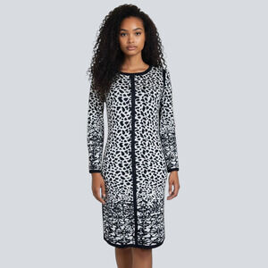 Anthropologie Mya Snow Leopard Jacquard Dress